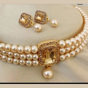 Austrian stone necklace set with earrings